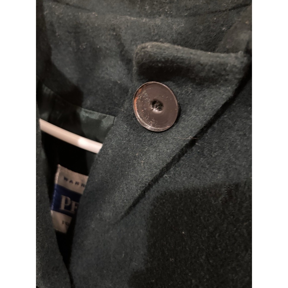 Vintage Pendleton Virgin Wool Trench Coat Womens 8 Green Long Button Up USA - Picture 5 of 8